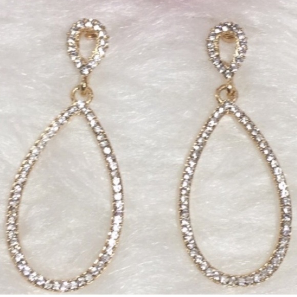 🌹Palm Beach Teardrop Rhinestones Earrings - Picture 2 of 4